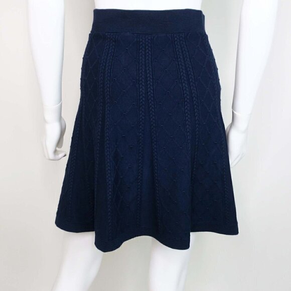 Brooks Brothers Diamond-Cable Knit Skirt Navy Blue Career A-Line Women's Small - Picture 4 of 6